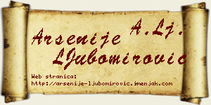 Arsenije LJubomirović vizit kartica